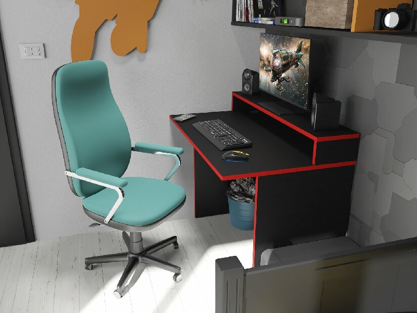 Gaming PC stol Adapt (crna + crvena) (bez rasvjete)