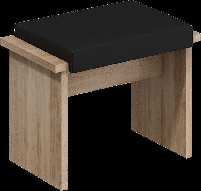 Jedálenský set Benito veľký (dub sonoma + čierna) (pre 6 osôb)