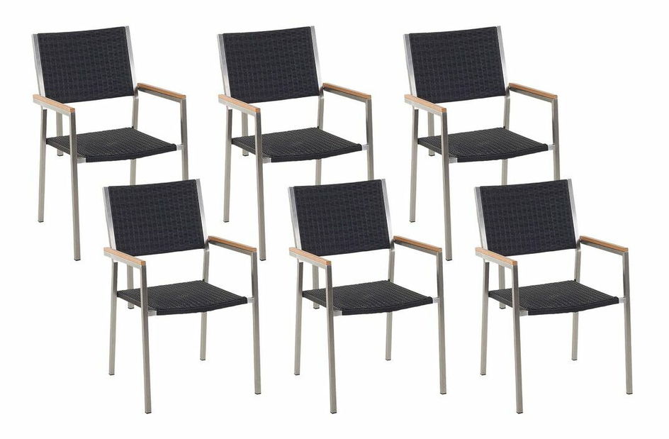 Set 6ks. stoličiek Grosso (čierna) (ratan)