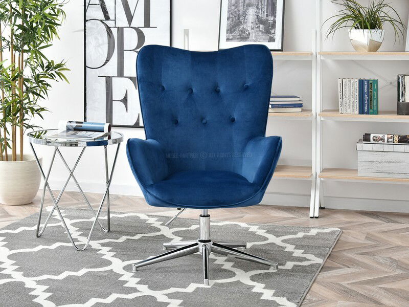 Fotelja Truni (mornarsko plava + krom)