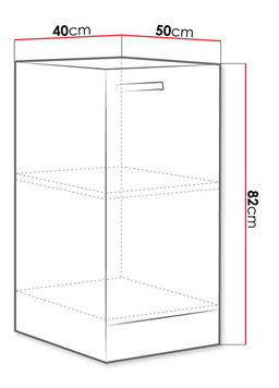Alsó konyhaszekrény Milo 40 D 1F BB (szürke + szürkefényű)