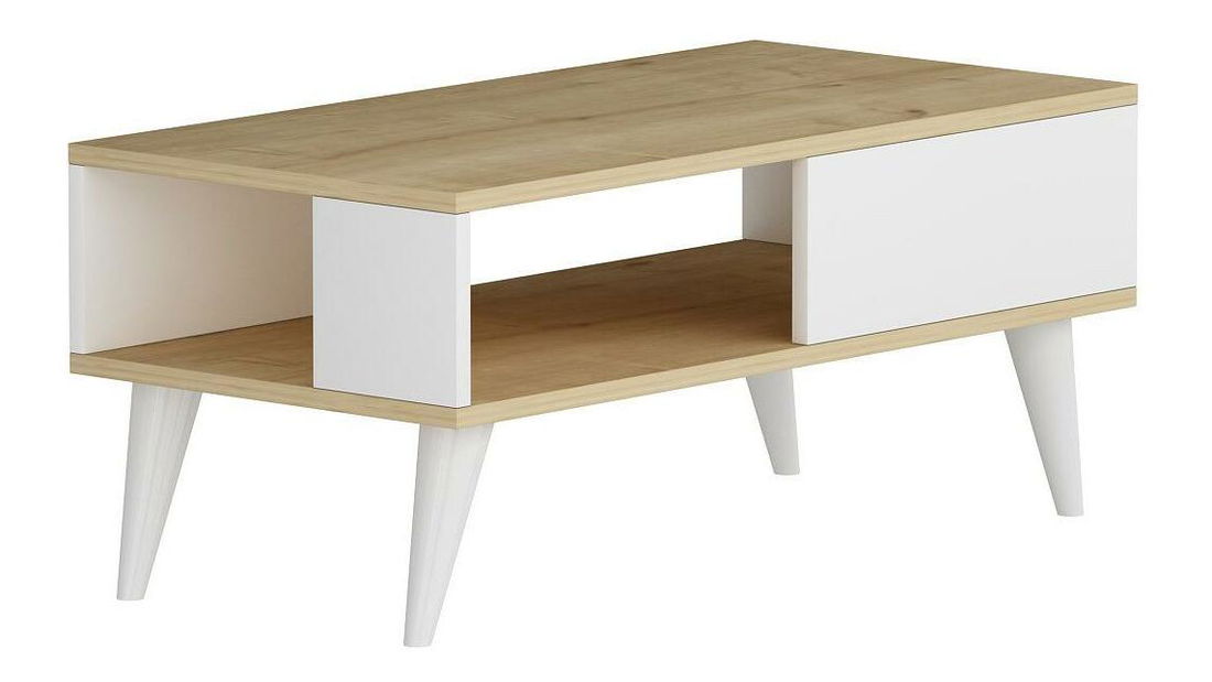 Măsuță de cafea Vavepu 2 (stejar zafir + alb) 