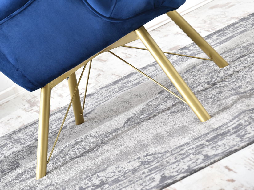 Relaxačné kreslo Dawntawn (tmavomodrá + zlatá)