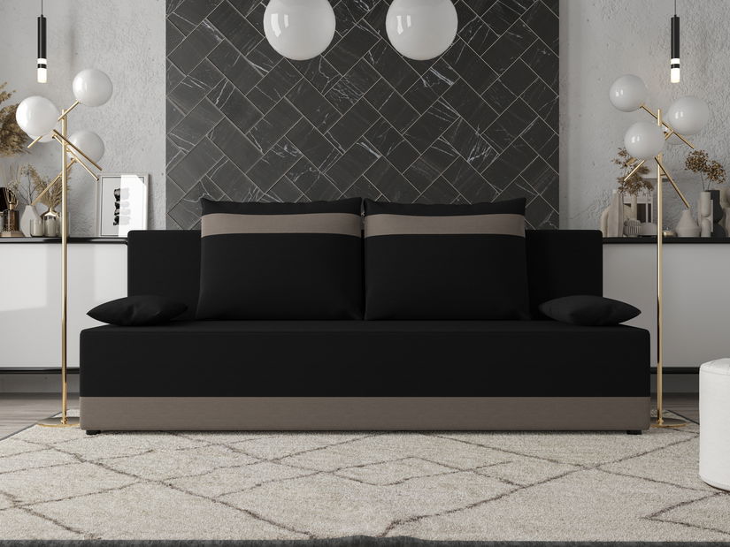 Kétszemélyes kanapé Tornado S (fekete + barna)