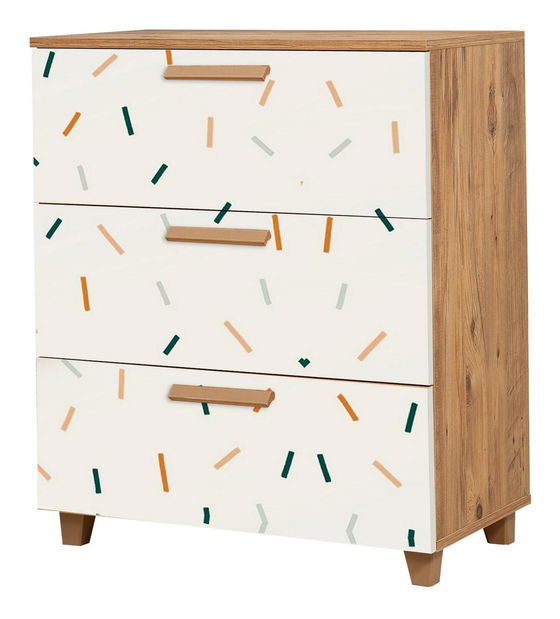 Komoda Laurien Line (atlantska borovina + bijela)