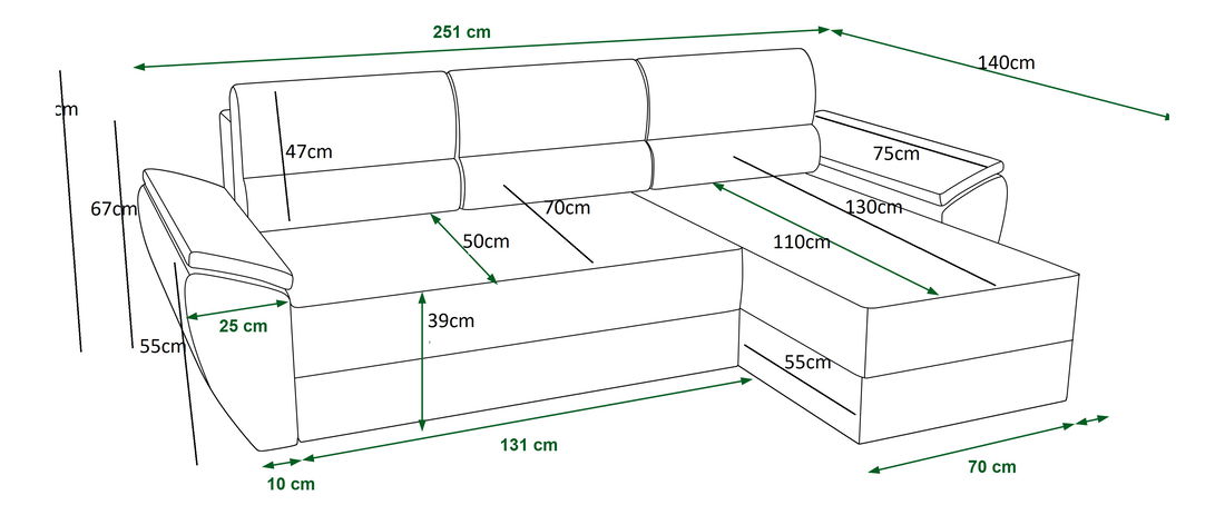 Colțar Radiant L2 (gri închis) (D) *resigilat