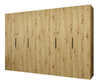 Šatníková skriňa 300 cm Mirabella 1 (dub artisan + čierna)