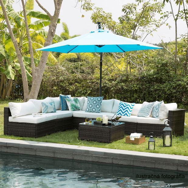 Set de grădină ratan Monde (negru + bej deschis) 