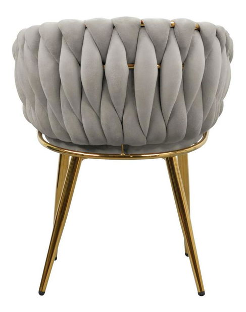 Jedálenská stolička Delila (sivohnedá + chróm zlatý)