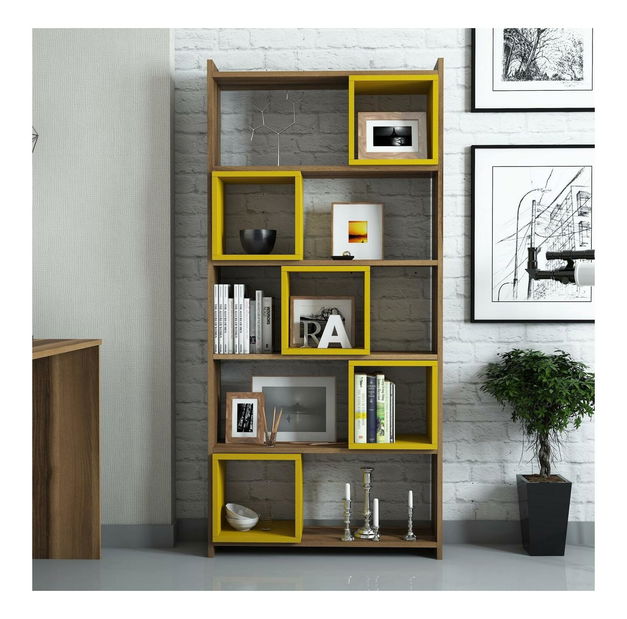 Regál Blanchet (orech + žltá)