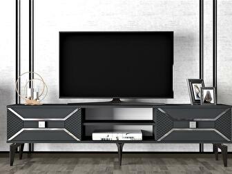 TV asztal/szekrény Velono (antracit + ezüst) 