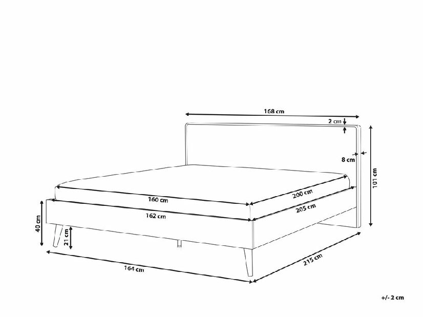 Franciaágy 160 cm SERVI (ágyráccsal) (világos fa)