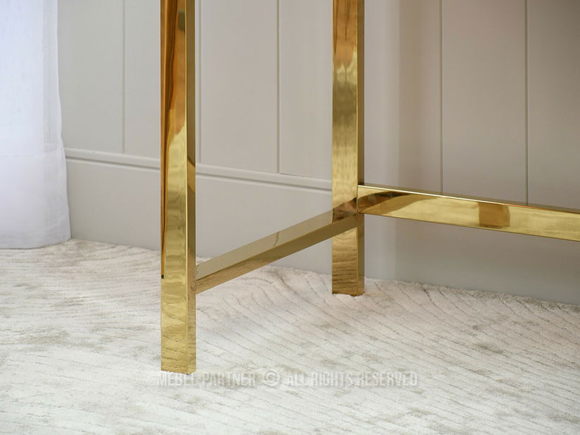 PC stolík Lazuli (sklo + zlatá)