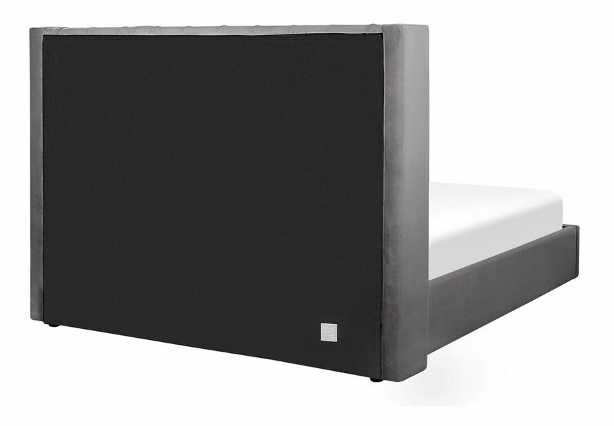Bračni krevet 180 cm LUBECK (poliester) (sivi) (s podnicom)
