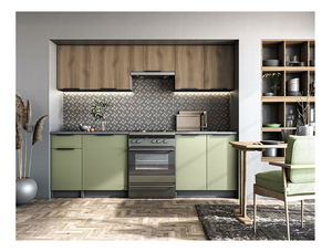 Kuchyňa 240 cm Kesha (orech + pistáciová + antracit)