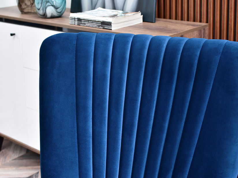 Relaxačné kreslo Elesenta (tmavomodrá + čierna)