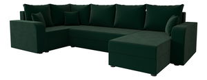 Rohová sedačka v tvare U Harmony Long (tmavozelená) (L)