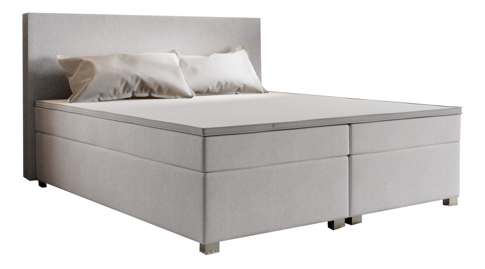 Franciaágy Boxspring 140 cm Simon (bézs) (matraccal, tárolóhely nélkül)