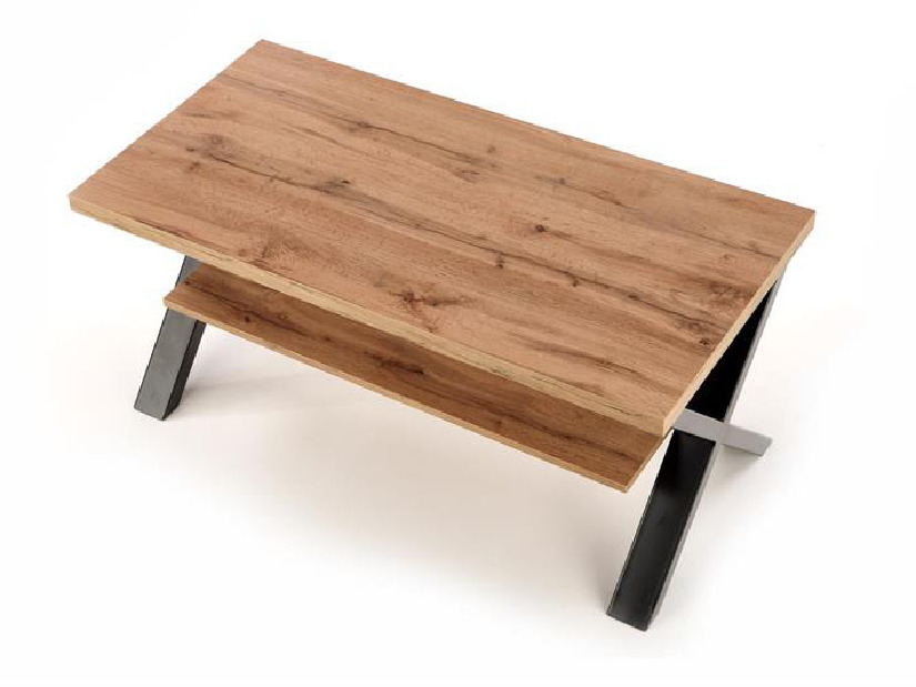 Konferenčný stolík Vemma (prirodne drevo + čierna)