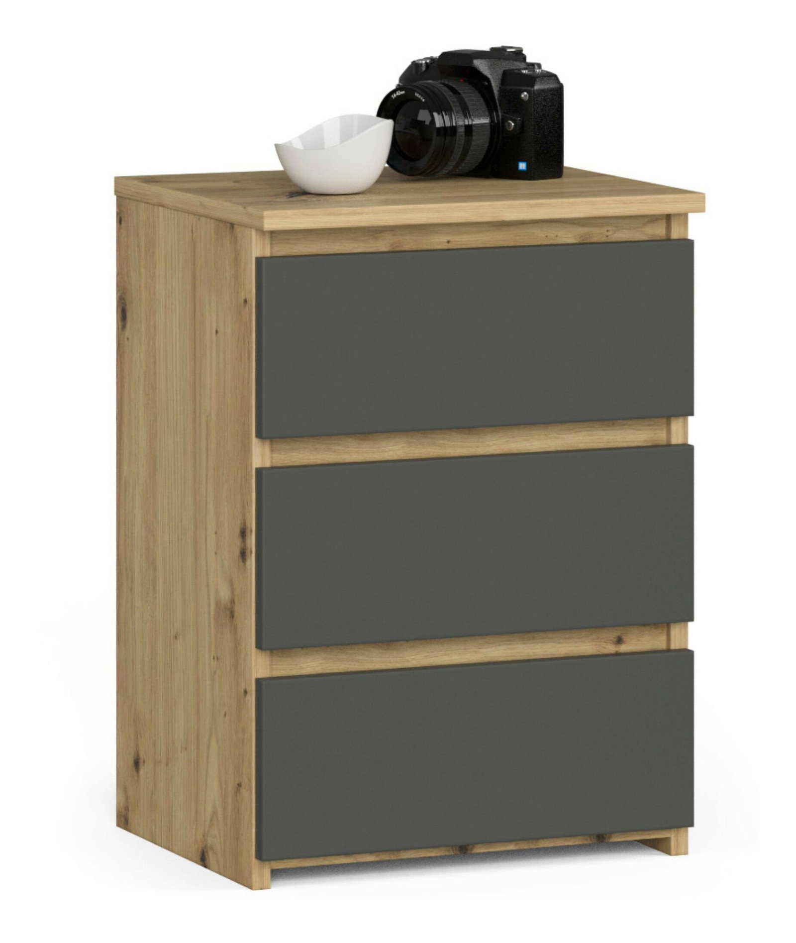 Éjjeliszekrény Contragolpe (artisan tölgy + grafit)