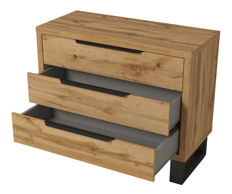 Komoda Helles (hrast wotan + crna)