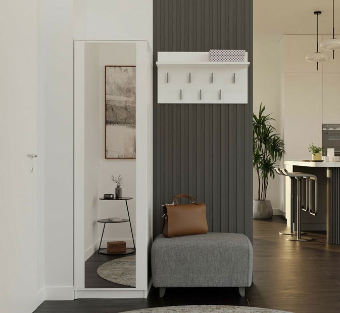 Dulap de haine Musecalo 2 (alb) (cu oglindă)