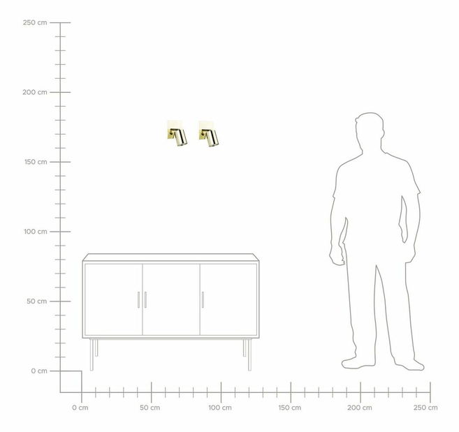 Set 2 buc iluminat de perete Takashi (auriu) 