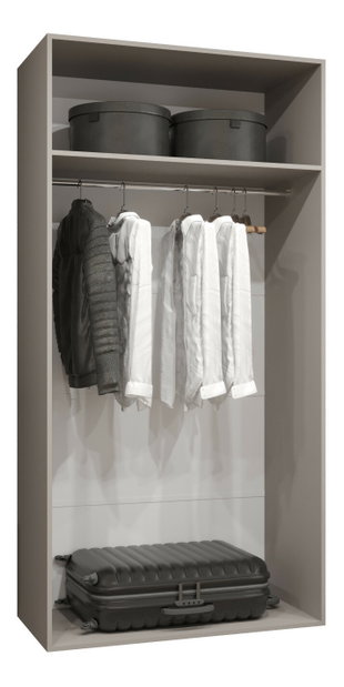 Ruhásszekrény 100 cm Borry 2 (fekete + ezüst)