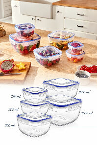 Set recipiente alimente (5 buc.) Dwight 144 (transparent)