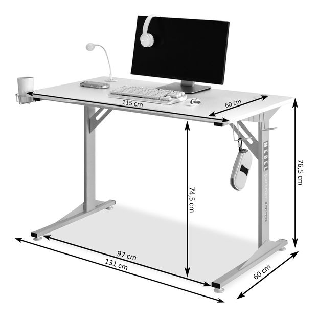 PC stolík Matts 115 (biela)