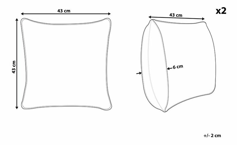 Set 2 buc perne decorative 43 x 43 cm Cyna (bej)
