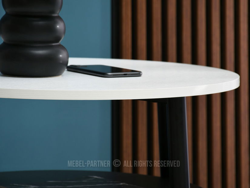 Stolić za kavu Randolf S (bijelo drvo + crna)