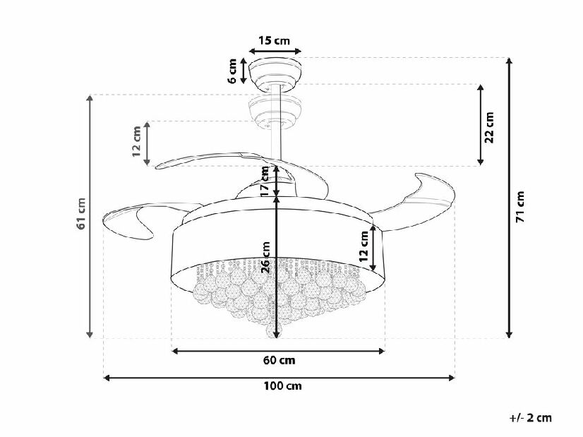 Stropni ventilator sa svjetlom Peeza (bijela)