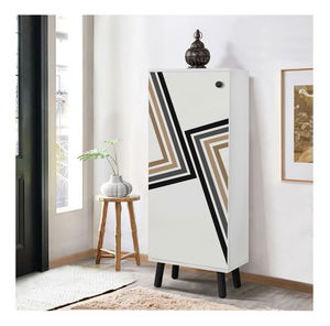 Pantofar Beside 33 (alb + negru)