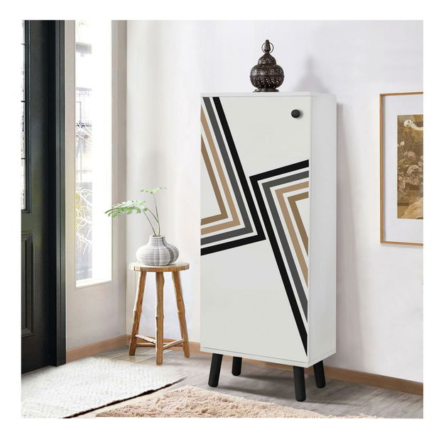 Ormarić za obuću Beside 33 (bijela + crna)