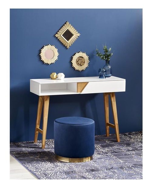 Písací stolík Karry (prirodné drevo + biela)