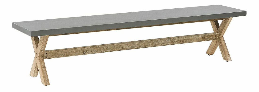 Set pentru grădină OLIBIA (gri) (cu băncuțe și scaune) (pentru 8 persoane)