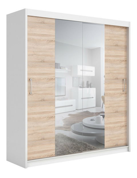 Dulap de haine Elda F38/200/26 (Alb + Stejar sonoma)