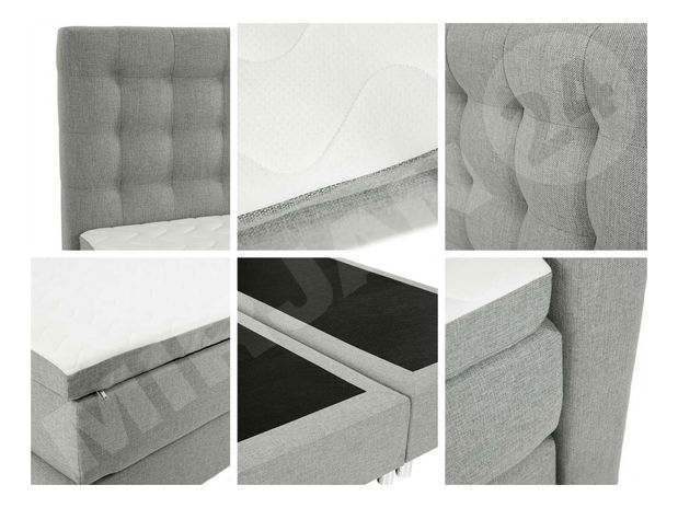 Bračni krevet 180 cm Kurtis (sivo-plava)