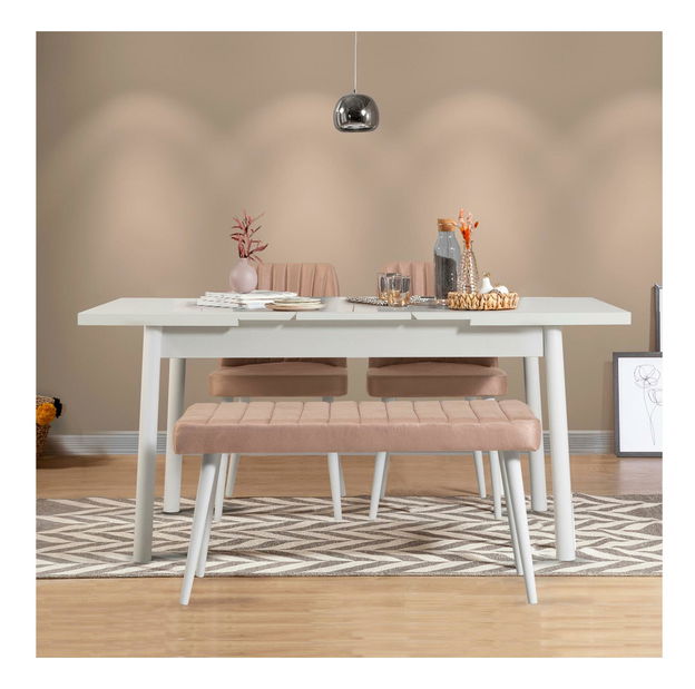 Blagovaonski set Vlasta 4 (bijela + kamen) (za 4 osobe)