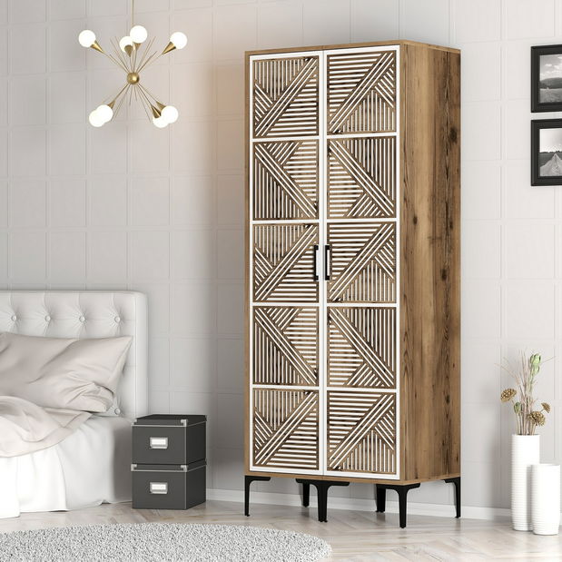 Dulap de haine Kiara PP (Nuc + Alb)