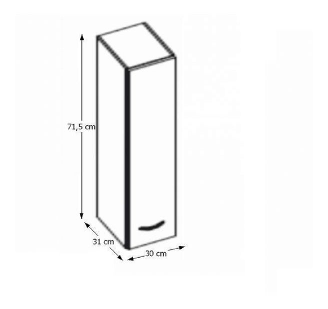 Dulap superior de bucătărie 30 G-72 Pleitton (alb ultralucios)