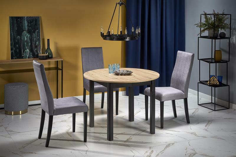 Rozkladací jedálenský stôl 102-142 cm Ralllon (čierna) (pre 4 6 osôb)