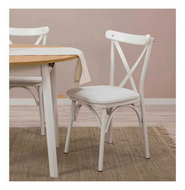 Étkező szett Duvasa 6 (fehér + tölgy) (2 személy számára)