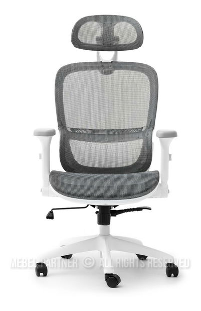 Fotoliu de birou Ikergen (gri + alb)