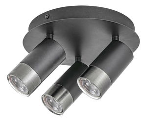 Zidna svjetiljka Ekanit 5071 (crna mat + srebrna)