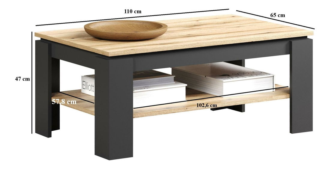 Stolić za kavu Esferas (grafit + hrast evoke) 