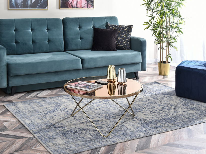 Konferenčný stolík Armin Xl (zlatá + hnedá)