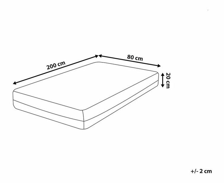 Habszivacs matrac 200 x 80 cm Gaston (fehér) (T3)