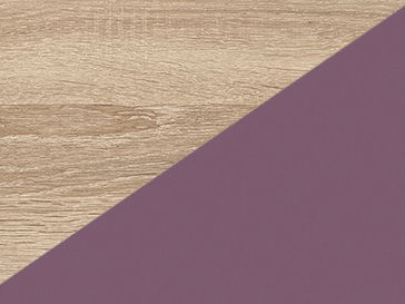 Poschodová posteľ 90 cm Vivian (P) (s roštom) (dub sonoma + fialová)